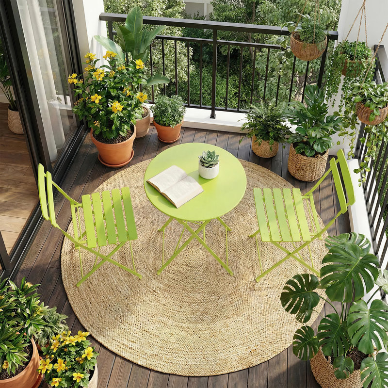 Patio Dining Set with, Teal