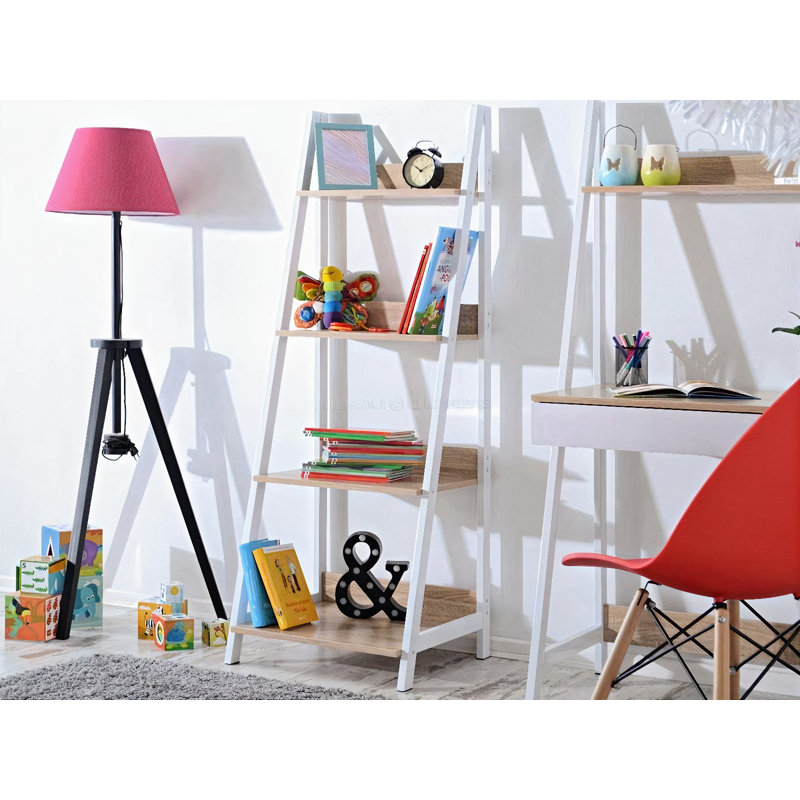 Hillit 146.5cm H x 52cm W Steel Ladder Bookcase