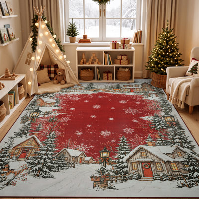 Tapis antidérapant de Noël Snowy Village