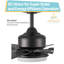 Ventilateur de plafond noir mat 6 pales 54 pouces avec télécommande, ensemble d'éclairage à DEL à intensité variable et moteur réversible Pagoda-286469493-286469495