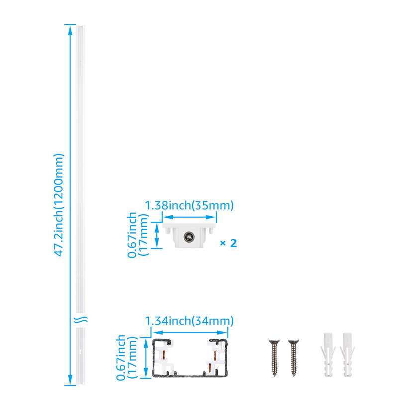 Ensemble d'éclairage sur rail de type H à 3 fils et 1 circuit, connecteur pour auvent flottant de type H, White