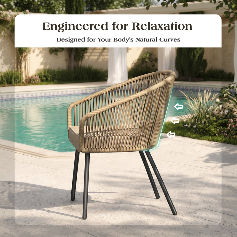 Outdoor Patio Dining Armchair with Cushion