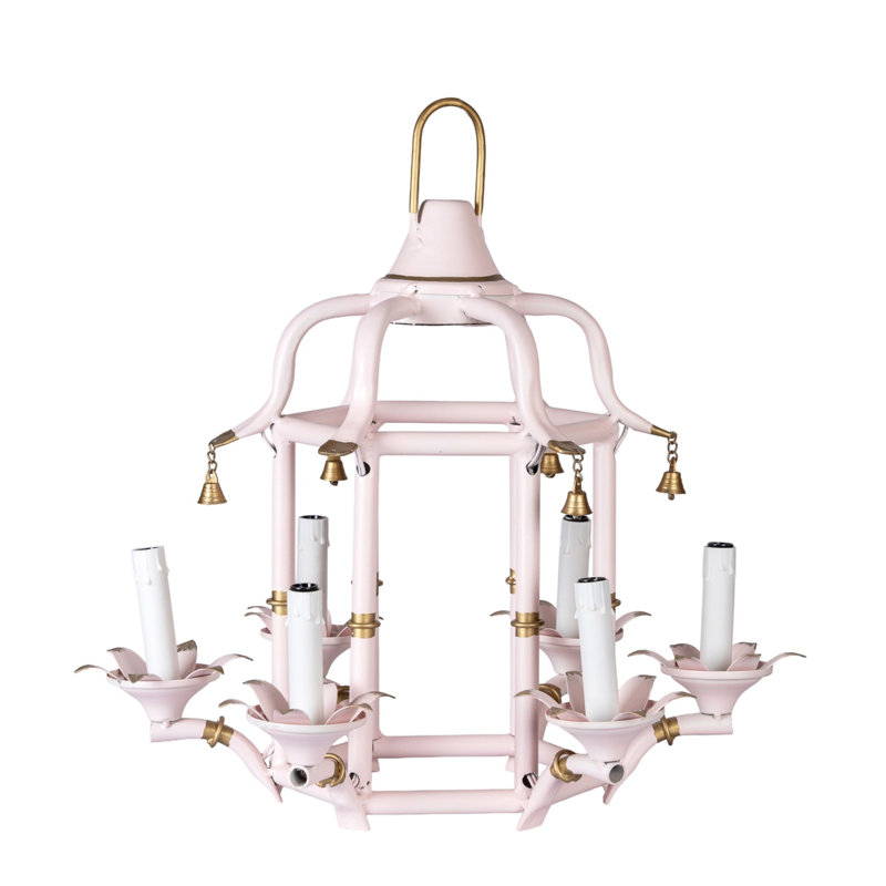 4 - Light Chandelier, Pale Pink