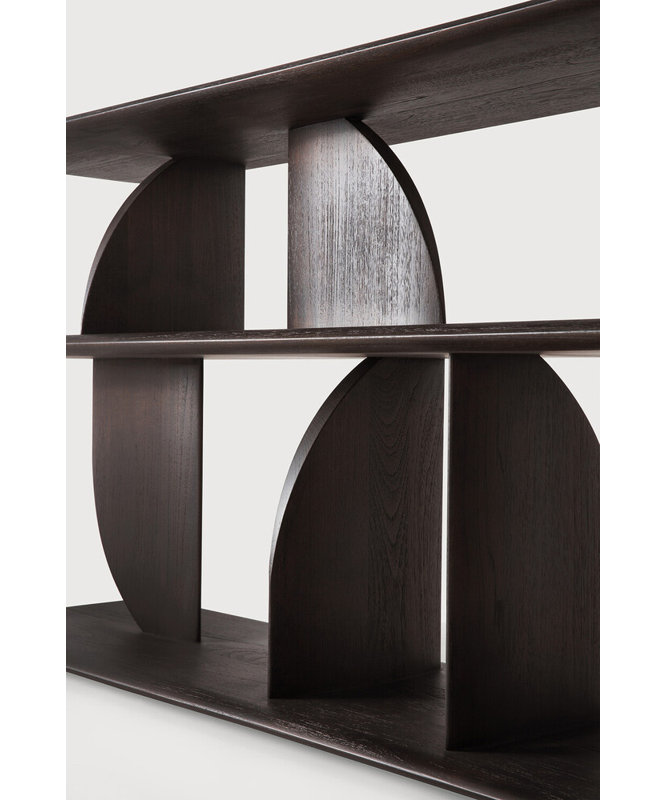 Geometric 82.5'' W Solid Wood Console Table, Dark Brown