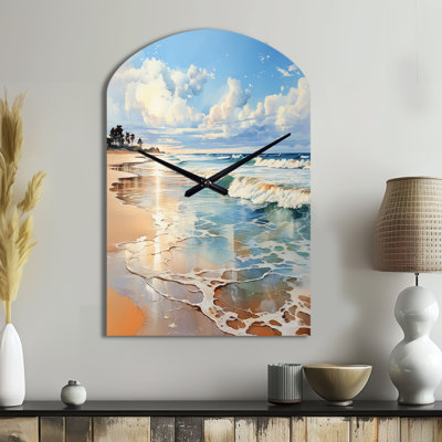 Grande plage horloge murale sarcelle