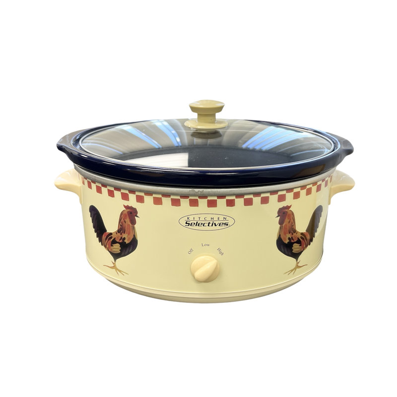 6.5qt Slow Cooker, 210w Crock Pot With Low High Heat Settings, Removable Stoneware Insert, Glass Lid - Sc-4116