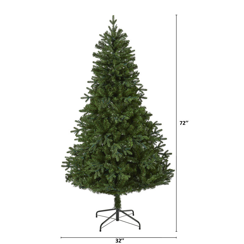 Lighted Artificial Fir Christmas Tree, 6' H