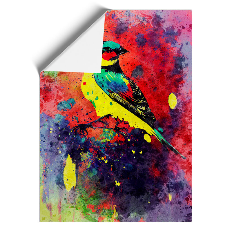 Splashed Bird No.4 Abstract - Wall Art, 59.4cm H x 42cm W, Paper, No Matte