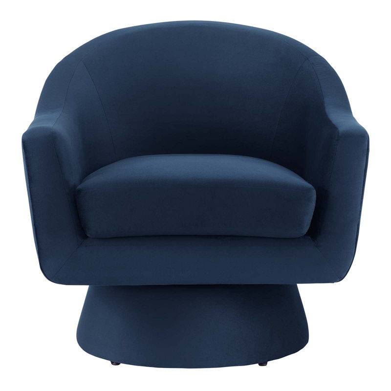 Modway Astral Performance Velvet Fabric and Wood Swivel Chair, Midnight Blue Polyester Blend