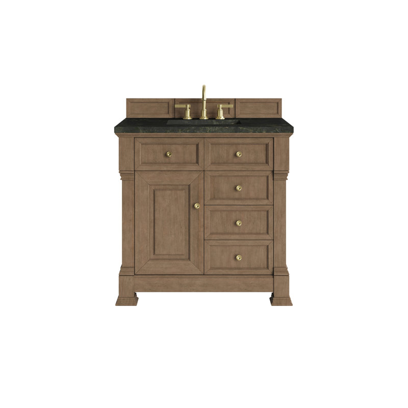 Brookfield 36'' Single Bathroom Vanity with Top, Pecan, Phantome Eclos, Widespread