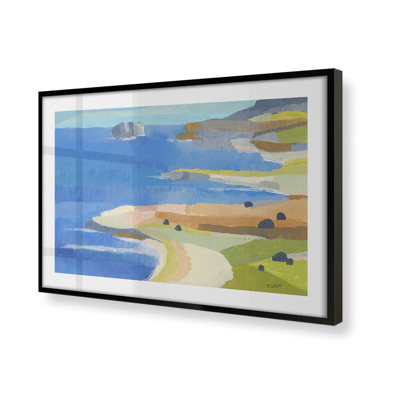 «Irish Coastal Whimsy», impression sur papier par Jan Weiss, H 17 po x l 21 po x P 1,25 po, Noir satiné