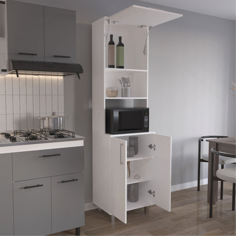 Bombona 80" High Double Cabinet Kitchen Pantry, Storage Cabinet, with Six Shelves for Kitchen