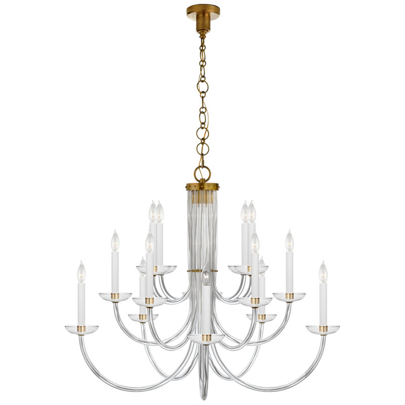 AERIN Wharton Chandelier, Hand-Rubbed Antique Brass