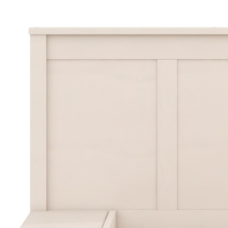 Structure de lit peu encombrante avec lit gigogne escamotable, Blanc, crème