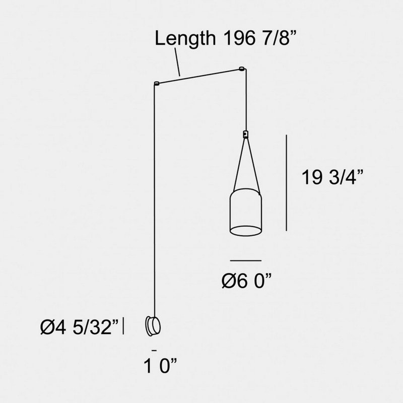 Luminaire suspendu grenier à abat-jour cylindrique, Blanc