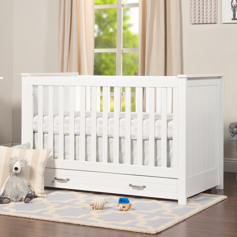 Lit de bébé convertible avec rangement 3 en 1 Asher, Blanc