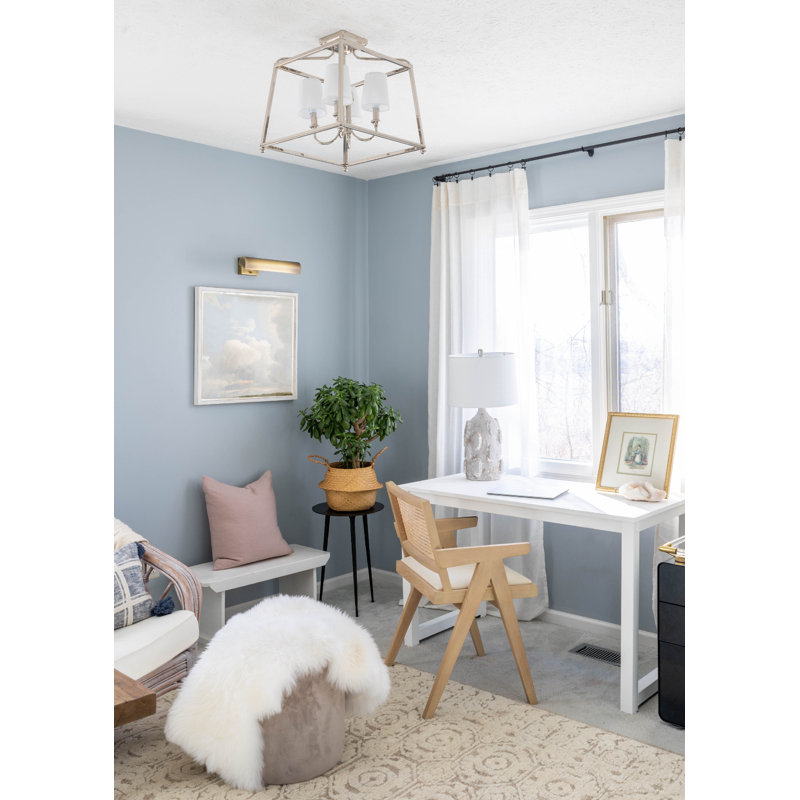 4 - Light 16" Semi Flush Mount, Nickel