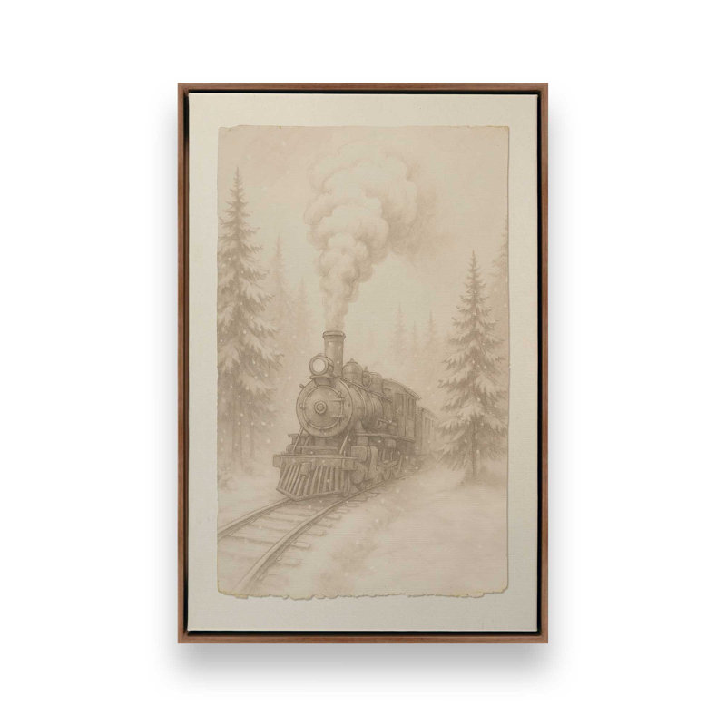 Impression sur toile Steam Over Snow, Noyer, H 18,75 po x l 12,75 po