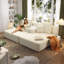Très grand canapé-lit double moelleux en velours côtelé, canapé-lit convertible avec poches de rangement, 3 coussins moelleux, canapé sans cadre multifonctionnel pour appartement, cinéma maison, dortoir, beige / blanc-1514753969
