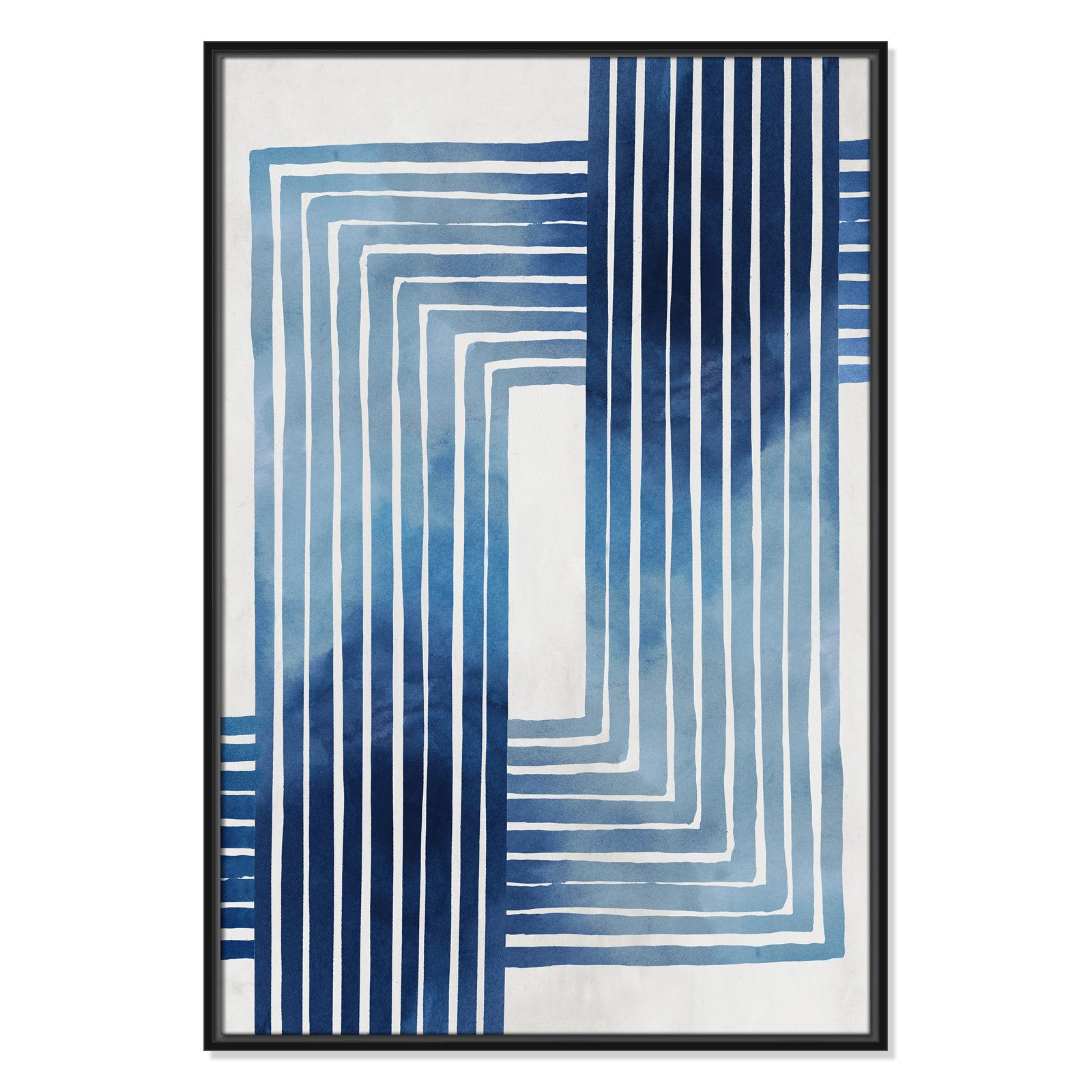 Lanny "In Unison" Painting by Eva Watts, 37.5" H x 25.5" W x 2" D, Black Framed Canvas