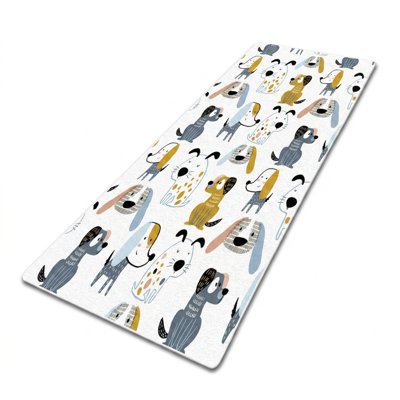 Paws & Play Whimsical Dog Multicolor Runner Rug