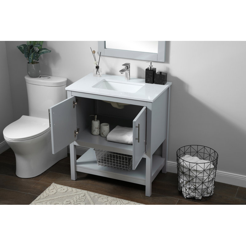 Ensemble de meuble-lavabo simple 30 po Everett, Gris