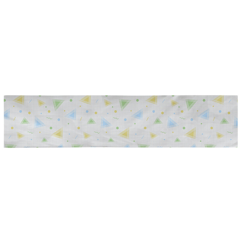 Chemin de table 90s Avicia, 72 po x 16 po, Bleu / Jaune, Polyester