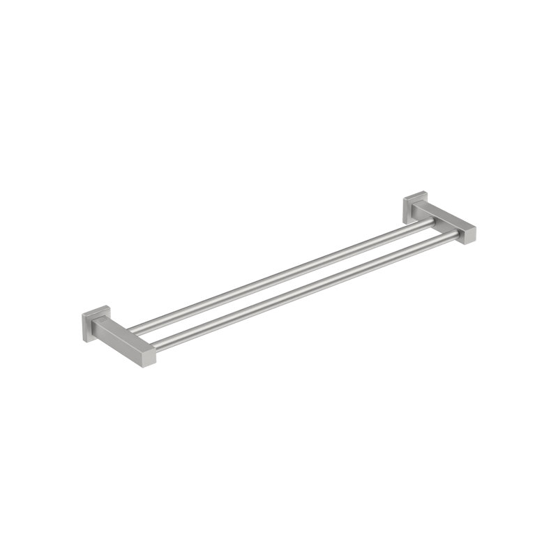 2 Double Wall Mounted Towel Bar, Brushed Stainless Steel