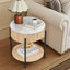 Table de bout ronde en marbre avec rangement