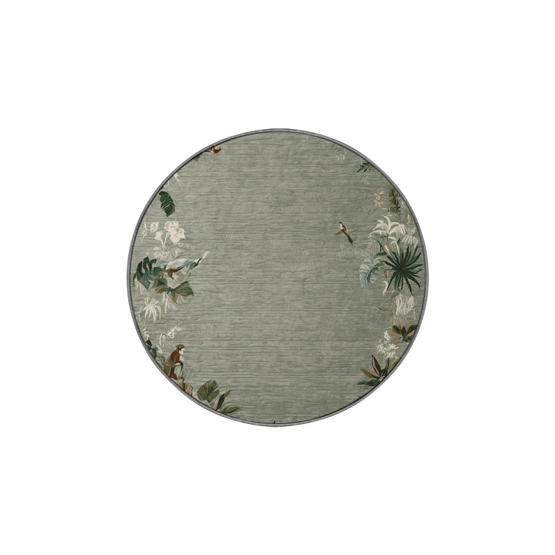 Tapis brun soyeux et moelleux, Rond 6 pi