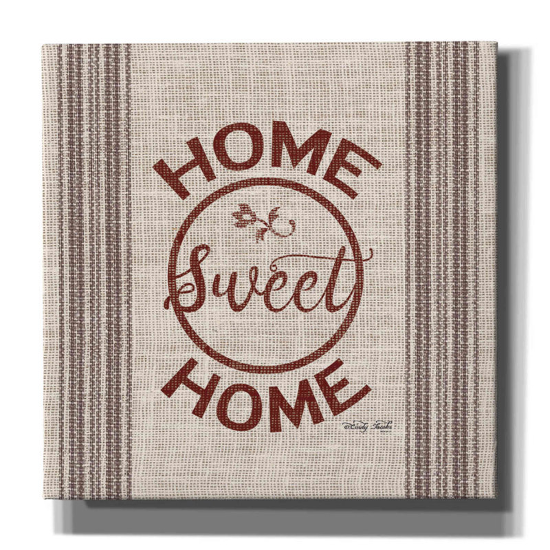«Home Sweet Home Emb broderie» par Cindy Jacobs, art mural sur toile, H 12 po x l 12 po