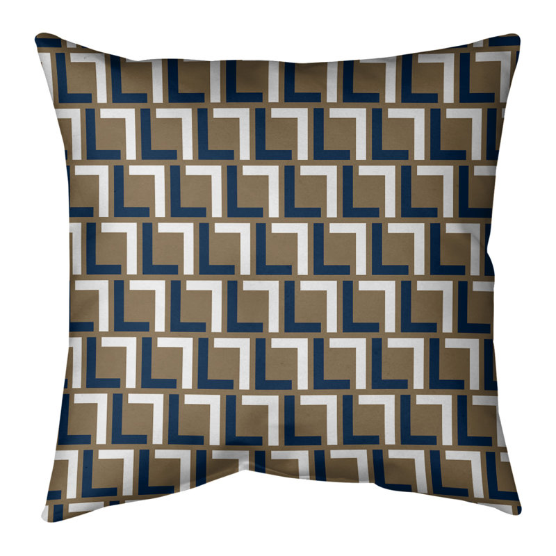 Housse de coussin St Louis, Brun / blanc / noir, Faux lin, 16" x 16"