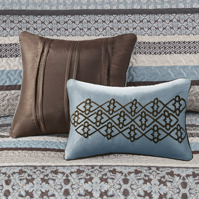 Ensemble de couvre-lit réversible en jacquard Princeton
