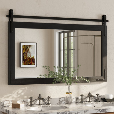 Amara Rustic Farmhouse Solid Wood Framed Tempered Glass Wall Mirror