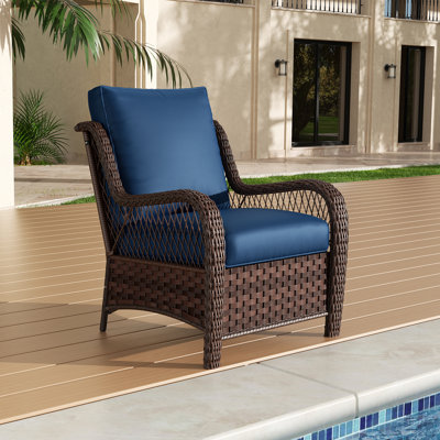 High-End Rattan Outdoor Armchair with Cushion