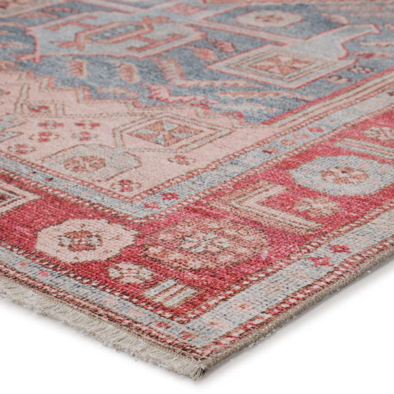 Tapis ombre bleue / fleur de pêche / coquillage, Rectangle 7 pi 10 po x 9 pi 10 po