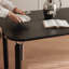 Black ash minimalist wood dining table-1464907792
