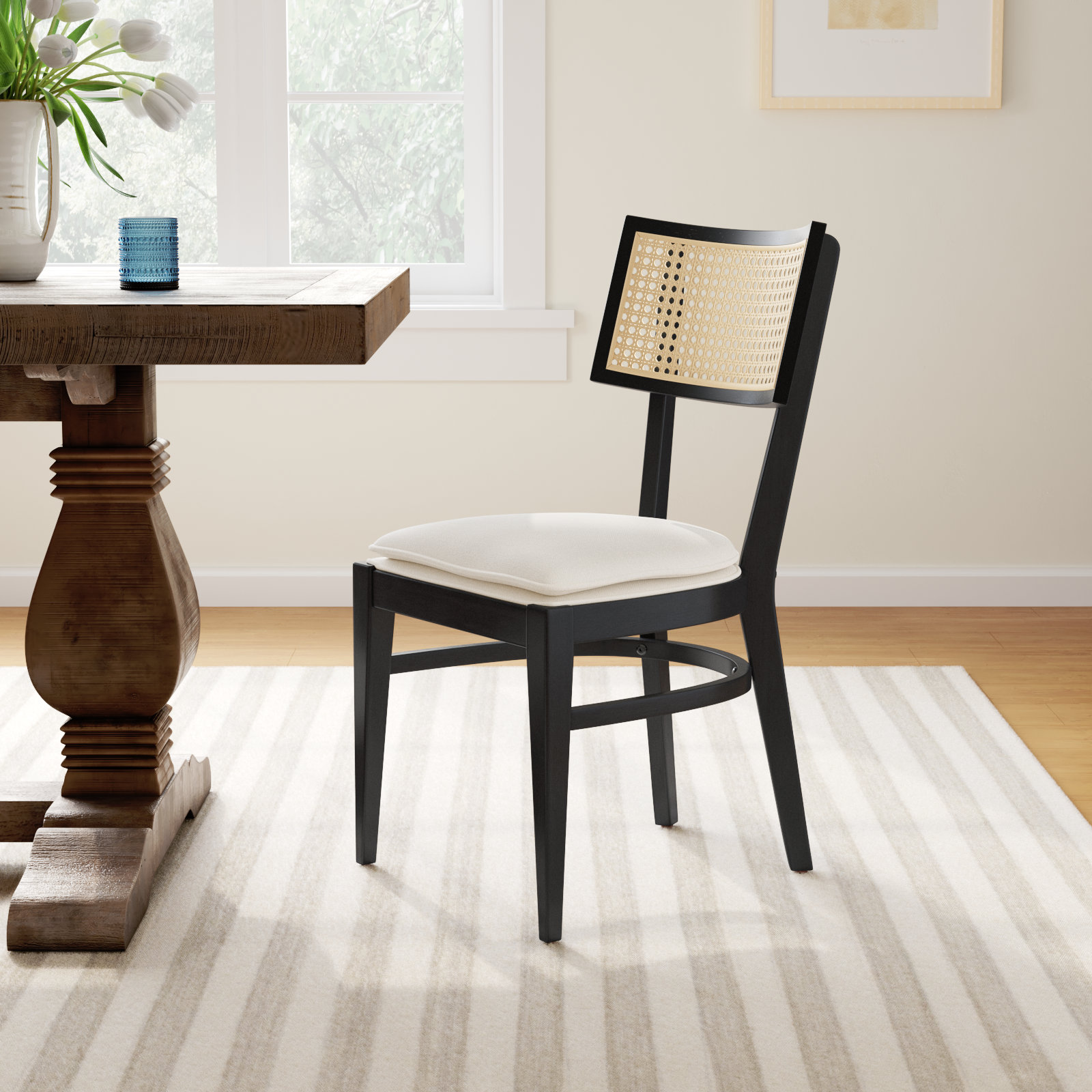 Tarrington Cane Dining Chair, Black