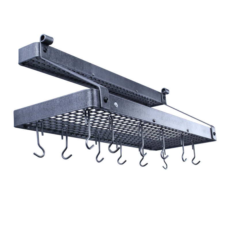 Gourmet Handcrafted Deep Bookshelf Wall Mounted Pot Rack