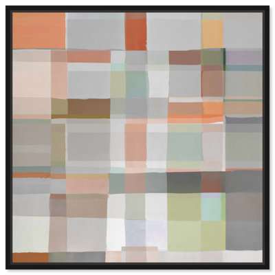 Art mural abstrait géométrique sur toile 3 couleurs par Orren Ellis