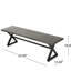 Outdoor Aluminum Bench With Steel Frame, Grey And Black - Modern Industrial Aesthetic, , Rust-, Easy To Clean, 61.74" W X 15.10" D 18.43" H, Assembly Required Grey/Black Design, , Rust-, 63" 15.1"-121070456