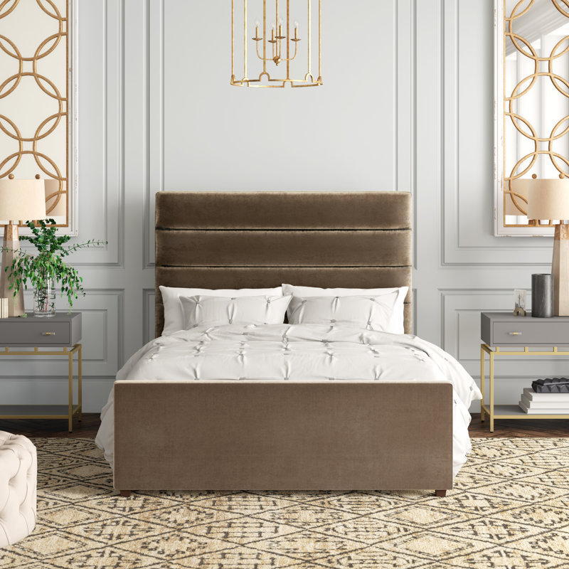 Cagle Upholstered Bed, King, Cambric Ivory