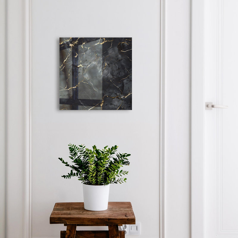 Key storage box, Opens to the left, 30x30x5, White, Abstract patterns in an elegant style, 