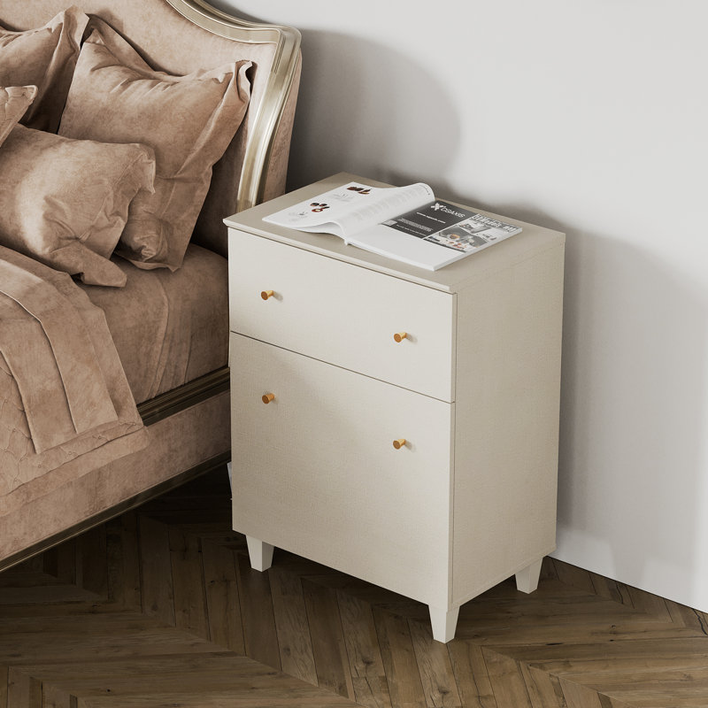 Commode anglaise à 2 tiroirs Malen, Ensemble de 2