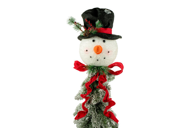 Snowman Head with Top Hat Tree Topper