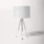 Rurik 24" Brushed Steel/Clear Tripod Table Lamp