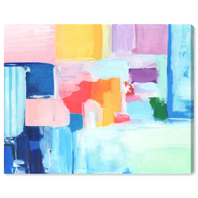 «Pastel Street Blocks», art mural abstrait sur toile par Art Remedy