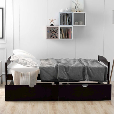 Lit plateforme simple avec deux tiroirs