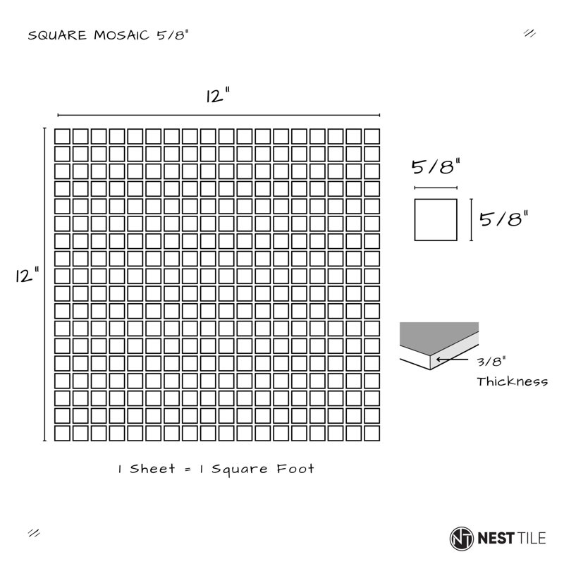 Mosaïque carrée en granit noir absolu poli