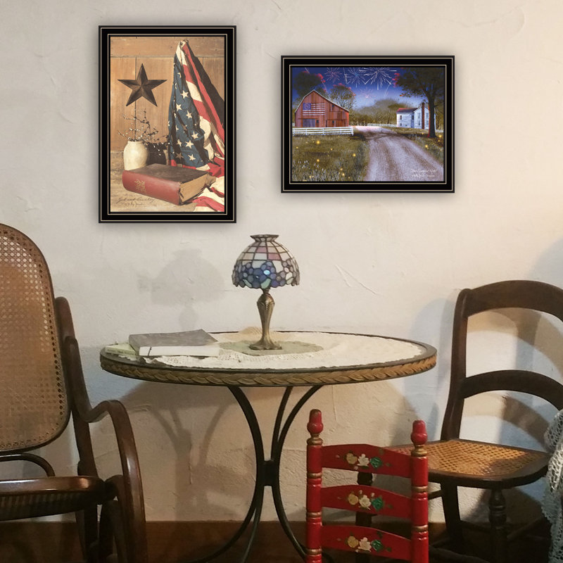 2-pièces vignette étoilée nuit, art mural God & CountryWall pour le salon, chambre à coucher, impression murale pour décoration intérieure par Billy Jacobs
